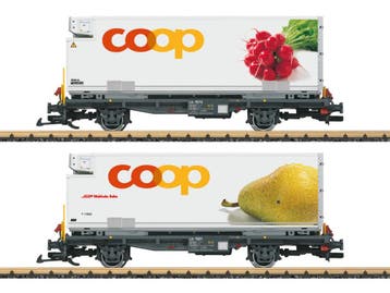LGB 45889 RhB Containerwagen Set coop® Metallrader, Overige typen, Nieuw, Ophalen of Verzenden, LGB