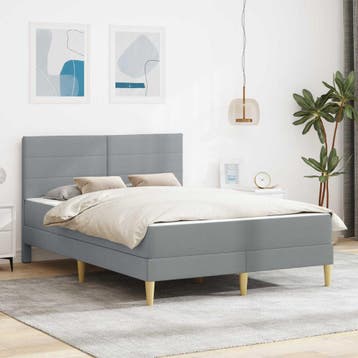 vidaXL Bedframe Lichtgrijs 160 x 200 cm Polyester, Huis en Inrichting, Slaapkamer | Matrassen en Bedbodems, Verzenden, Nieuw