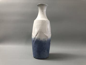 Japanese Kumano Ware Studio Ceramic Flower Vase by Minoru