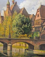 Franse school (XX) - NO RESERVE - Vista del canal