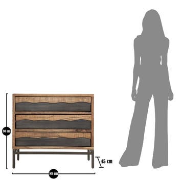 DRESSOIR YELLOWSTONE CM 88X45X80 (LEGNO DI ACACIA NILOTICA), Ophalen of Verzenden, Nieuw