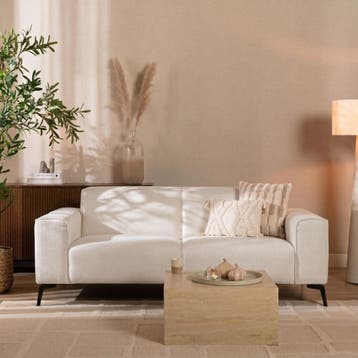 50% Korting: Scandinavische bank Vegas 2,5-zits off white, Ophalen, Zo goed als nieuw, Stof, Scandinavisch, Modern