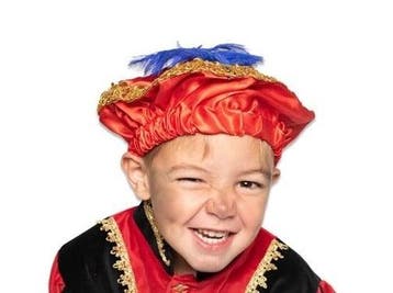 Pietbaret satijn rood met veer, Kleding | Dames, Ophalen of Verzenden, Nieuw