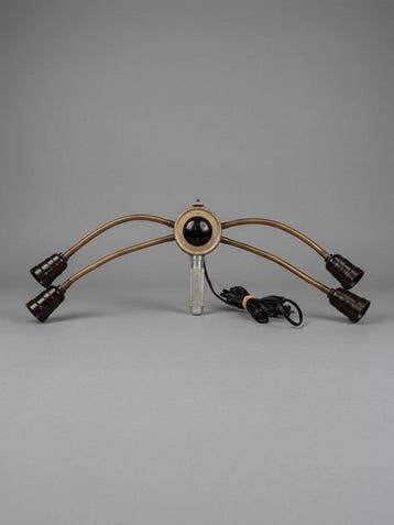 Vintage Multi-Light Gooseneck Studio Lamp Fixture -
