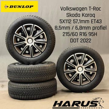 Originele Volkswagen/Skoda 16 inch winterwielenset 5Q0601027, 16 inch, Banden en Velgen, Personenwagen, Gebruikt