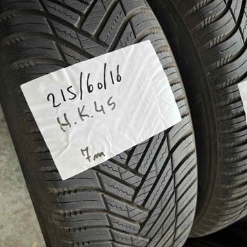 2 x Hankook Kinergy 4S 215-60-16 4 Seizoenbanden 7mm, 16 inch, Ophalen of Verzenden, All Season, Band(en)