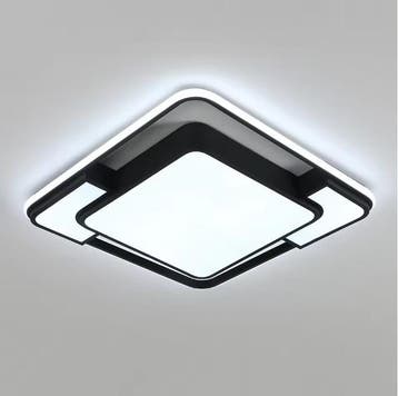 LED Plafondlamp Zwart Vierkant Gebogen – Moderne Opbouwlamp,, Verzenden, Nieuw