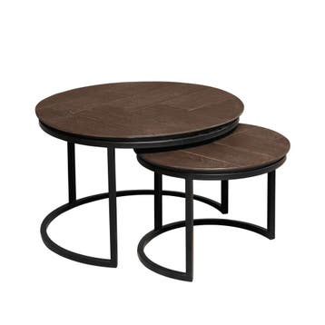 Salontafel Otik Brown Oak | 70 cm | Set van 2 | Starfurn, Ophalen of Verzenden, Nieuw