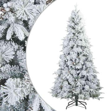 vidaXL Kunst Kerstboom met Geveerde Takken, Sneeuw Bedekt, Verzenden, Nieuw
