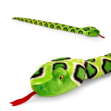 Keel Toys slang knuffel - pluche - groen - 100 cm - reptiel, Verzenden, Nieuw