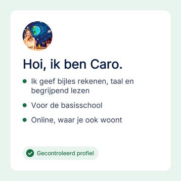 Caro geeft online bijles rekenen en taal, Privéles, Bijles