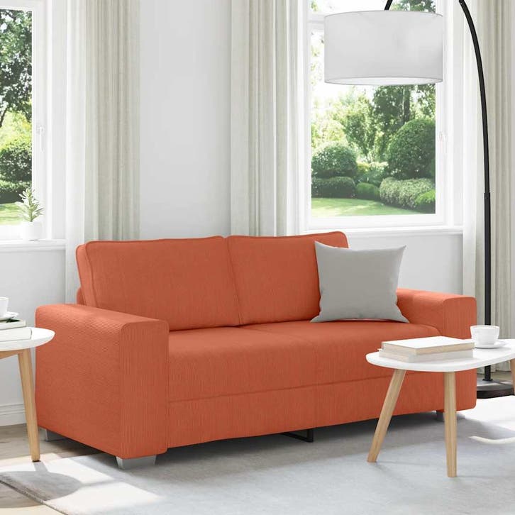 vidaXL Loveseat Sofa Rood Oranje 180x77x82 cm Corduroy Stof, Huis en Inrichting, Banken | Bankstellen, Nieuw, Stof, Verzenden