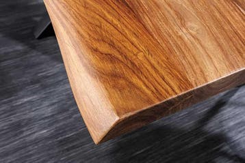 Massief houten eettafel MAMMUT 200cm Sheesham zwart frame, Ophalen of Verzenden, Nieuw