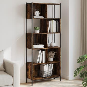 vidaXL Boekenkast 72x28x172 cm bewerkt hout gerookt, Verzenden, Nieuw, Overige houtsoorten