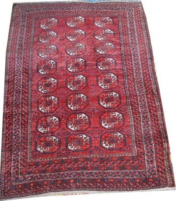 Oud handgemaakt wollen Afghaans Ersari tapijt, 5,5 x 4 ft -, Nieuw