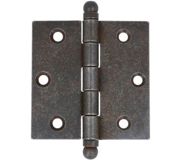 Scharnier 76 x 76 mm ijzer geroest bolvormig torentje, Verzenden, Nieuw