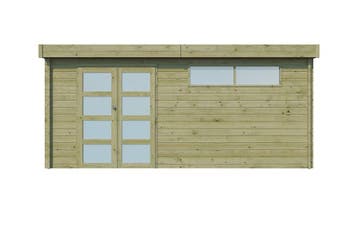 Woodlands Blokhut Modern Geïmpregneerd met Dakisolatie 505 x, Tuin en Terras, Nieuw