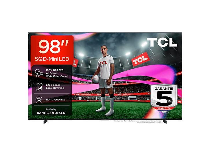 Tcl - MINI-LED 90-99 Ultra HD 4K TV - 98 inch, Audio, Tv en Foto, Televisies, 100 cm of meer, 4k (UHD), Nieuw, Overige merken