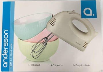 Andersson - Andersson Handmixer 120Watt-5-Speeds, Ophalen of Verzenden, Nieuw