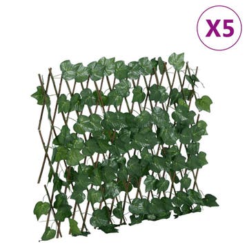 vidaXL Kunstplant druivenblad op latwerk uittrekbaar 180x60, Verzenden, Nieuw, Kunststof, Minder dan 1 meter