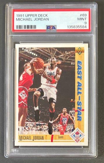1991 Upper Deck Michael Jordan #69 - PSA 9 Graded card, Nieuw