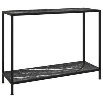 vidaXL Wandtafel 100x35x75 cm gehard glas zwart, Verzenden, Nieuw, Glas, 60 cm of meer