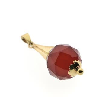 Gouden hanger met carneool (Hanger of bedel), Ophalen of Verzenden, Gebruikt, Goud, Overige merken