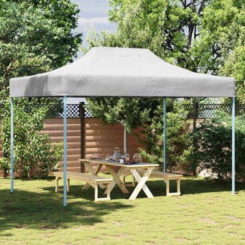 vidaXL Partytent inklapbaar 280x410x315 cm staal wit, Verzenden, Nieuw, Partytent