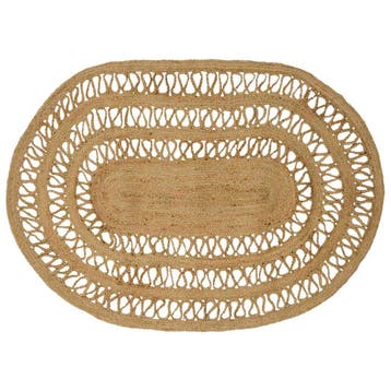 vidaXL Gebied Tapijt Naturel 100 x 152 cm Jute, Verzenden, Nieuw, Bruin