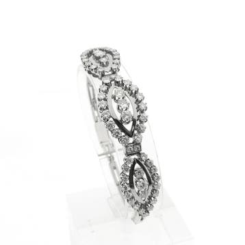 Exclusief witgouden armband met diamant; ca 5,0 ct., Gebruikt, Ophalen of Verzenden, Met edelsteen, Goud
