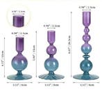 Glazen Kandelaars Set van 3 – Kaarshouders Tafel Decoratie, Verzenden, Nieuw