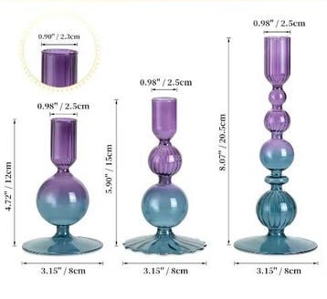 Glazen Kandelaars Set van 3 – Kaarshouders Tafel Decoratie, Verzenden, Nieuw