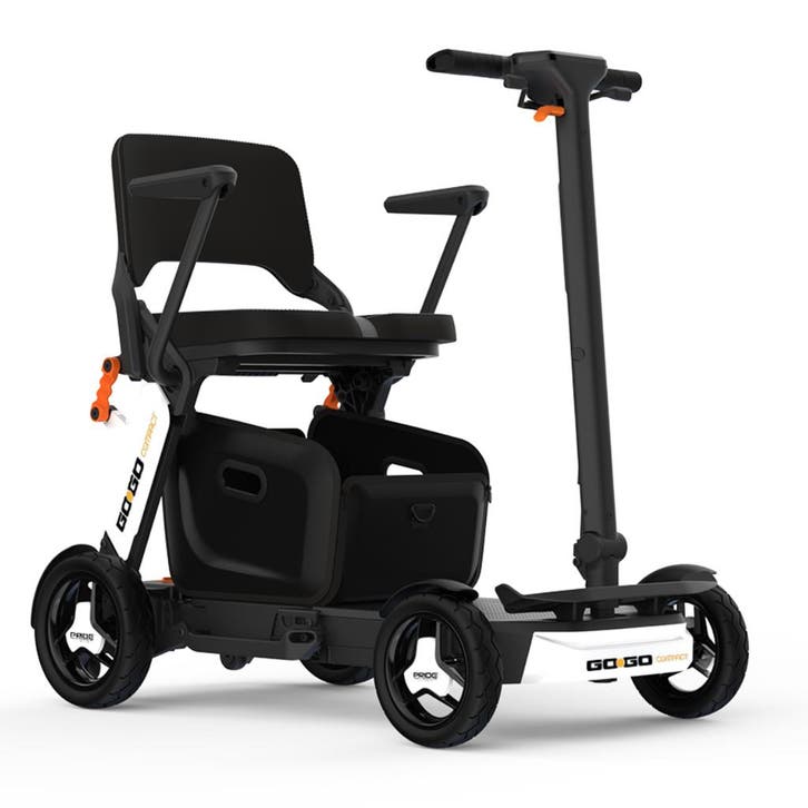 Pride Go Go Compact – Opvouwbare Scootmobiel - Wit 6 KM/U, Diversen, Brommobielen en Scootmobielen, Nieuw, Pride, Ophalen of Verzenden