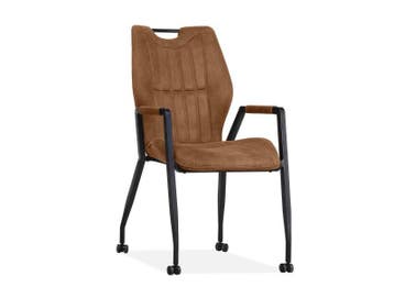 Eetkamerstoel Olympic - eetkamerstoelen - Cognac, Nieuw, Overige materialen