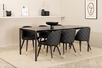 Eettafel - Alex - 190x90 cm - Zwart - Jörn, Verzenden, Nieuw