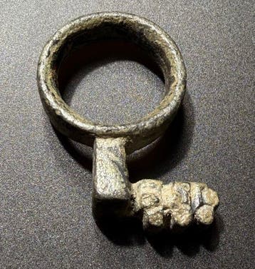 Oud-Romeins Brons Klassieke sleutelring in uitstekende en