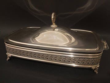 Pyrex - Schaal (3) - Metaal, Verzilverd, Glas - Portavivande