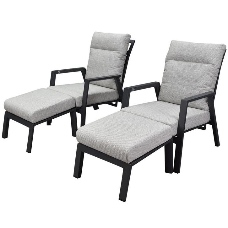 Barolo lounge balkonset 4 delig verstelbaar antraciet, Tuin en Terras, Tuinsets en Loungesets, Nieuw, Aluminium, Ophalen of Verzenden
