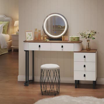 Moderne Kaptafel met LED Spiegel en Opbergkast - SediaXL, Verzenden, Nieuw