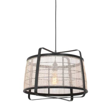 2dekans | Anne Lighting - hanglamp - Capos - zwart - hout, Ophalen of Verzenden, Zo goed als nieuw