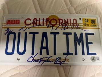 Back to the Future - Replica License plate - Signed by 4 -, Nieuw