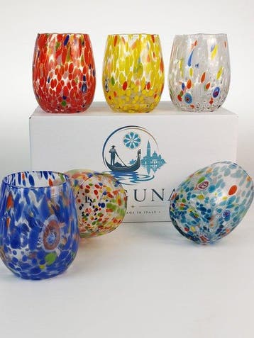 LAGUNA - Drinkservies (6) - Muranoglas - 6 geblazen