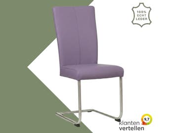 Leren eetkamerstoel Dry - Toledo Lila (lichtpaars) -, Huis en Inrichting, Stoelen, Overige kleuren, Nieuw, Leer, Ophalen of Verzenden