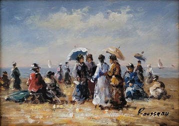 Camille Rousseau (1949) - Les élégantes à la plage ~