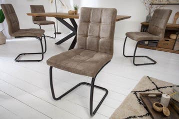 industrieele sledestoel MODENA vintage taupe met decoratieve, Huis en Inrichting, Ophalen of Verzenden, Nieuw