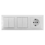 Inbouw 1x stopcontact randaarde + 2x wissel, wit 230V 16A, Ophalen of Verzenden, Nieuw