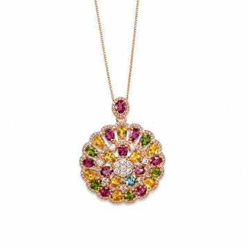 Zonder minimumprijs - Halsketting Zilver Toermalijn, Sieraden, Tassen en Uiterlijk, Kettingen, Nieuw