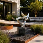 Beeld, the birds - 50 cm - zilverbrons marmer, Antiek en Kunst