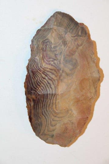 Paleolithisch Vuursteen Bifaciaal werktuig - 150 mm (Zonder