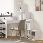 vidaXL Hoekbureau met plank Wit 101,5 x 149,5 x 149,5 cm, Verzenden, Nieuw